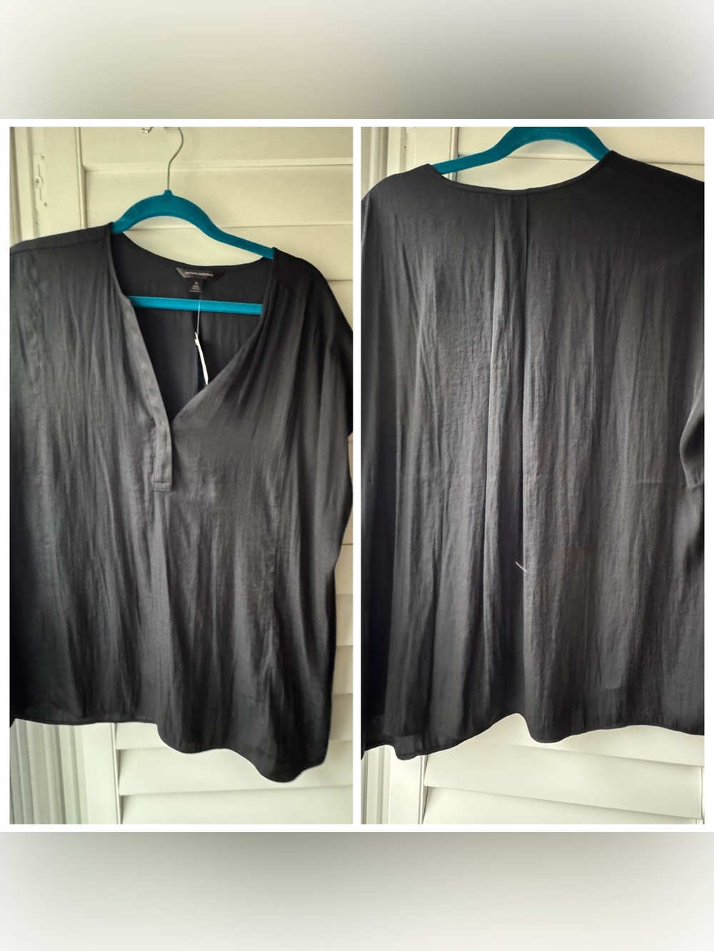 Banana Republic Black V-Neck Short Sleeve Tunic